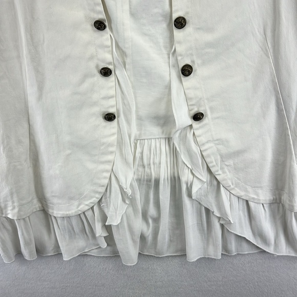 Torrid Ivory Cotton Jacket Sz 2X (18-20) Soft Boho Peplum /Gathered Bottom NWT - Picture 4 of 11